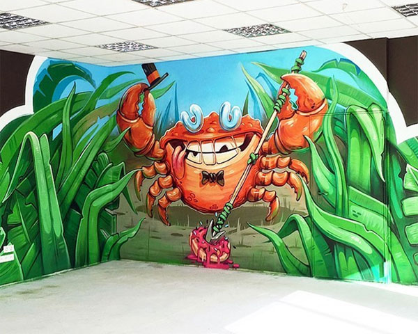 餐饮店铺彩绘